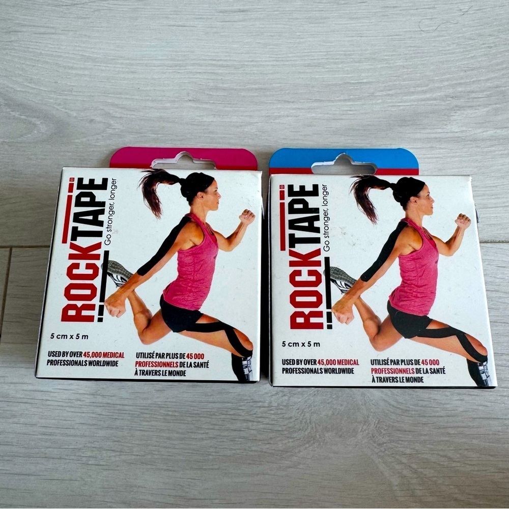 BNIB Rock Tape Water Resistant Kinesiology Tape Lof 2 (1 pink + blue)